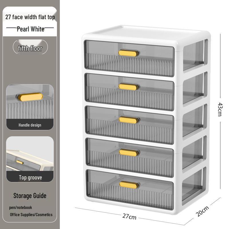 Multi-layer Desktop Organizer: Drawer-Type Storage Box for Office Supplies, Stationery, and Cosmetics
