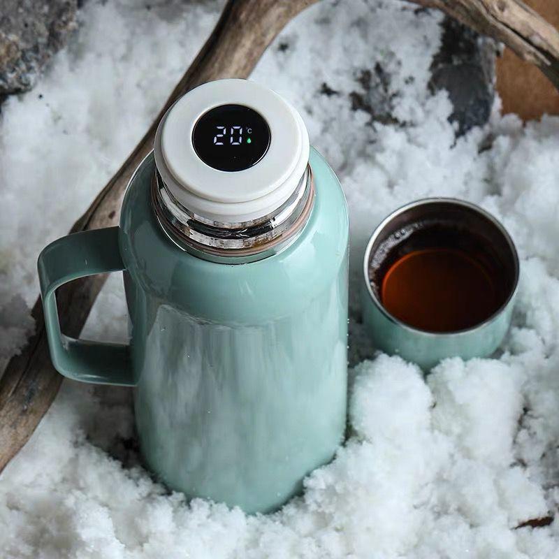 Big Cap Intelligent Thermos Cup Mug Office Temperature Steel Water Cup Insulated Pot Pot Braised Teapot Durable Durable