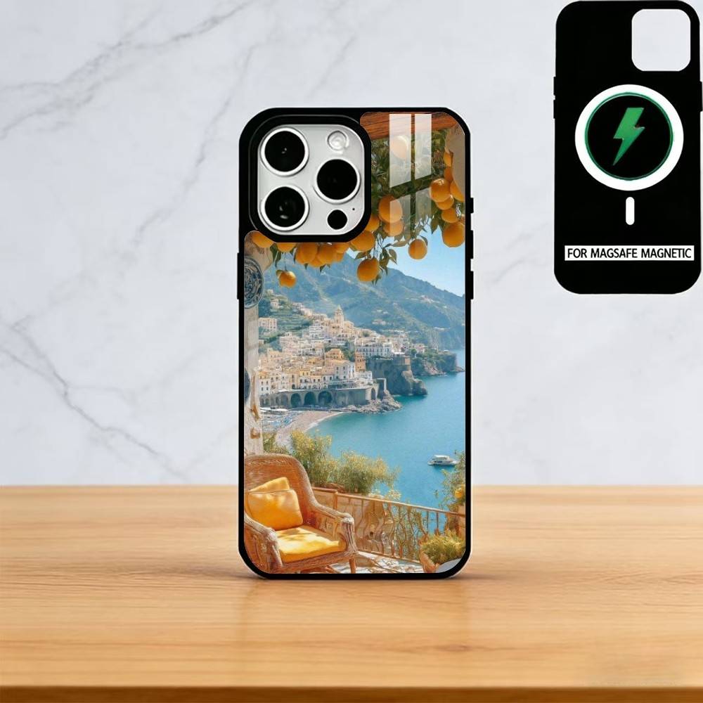 European Amalfi Coast Lemon Phone Case For iPhone17,16,15,14,13,12,11 Plus,Pro Magnetic For Magsafe Wireless Charging