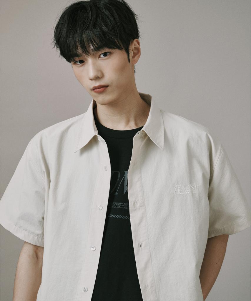 Beodeonteu Oversized Nylon Flap Shirt [Light Beige]