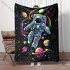 Painted Astronaut Throwing Blanket for Couches  Christmas Gift for Women Men Girls,Soft Cozy Throws for Bedroom Home Decor Gifts