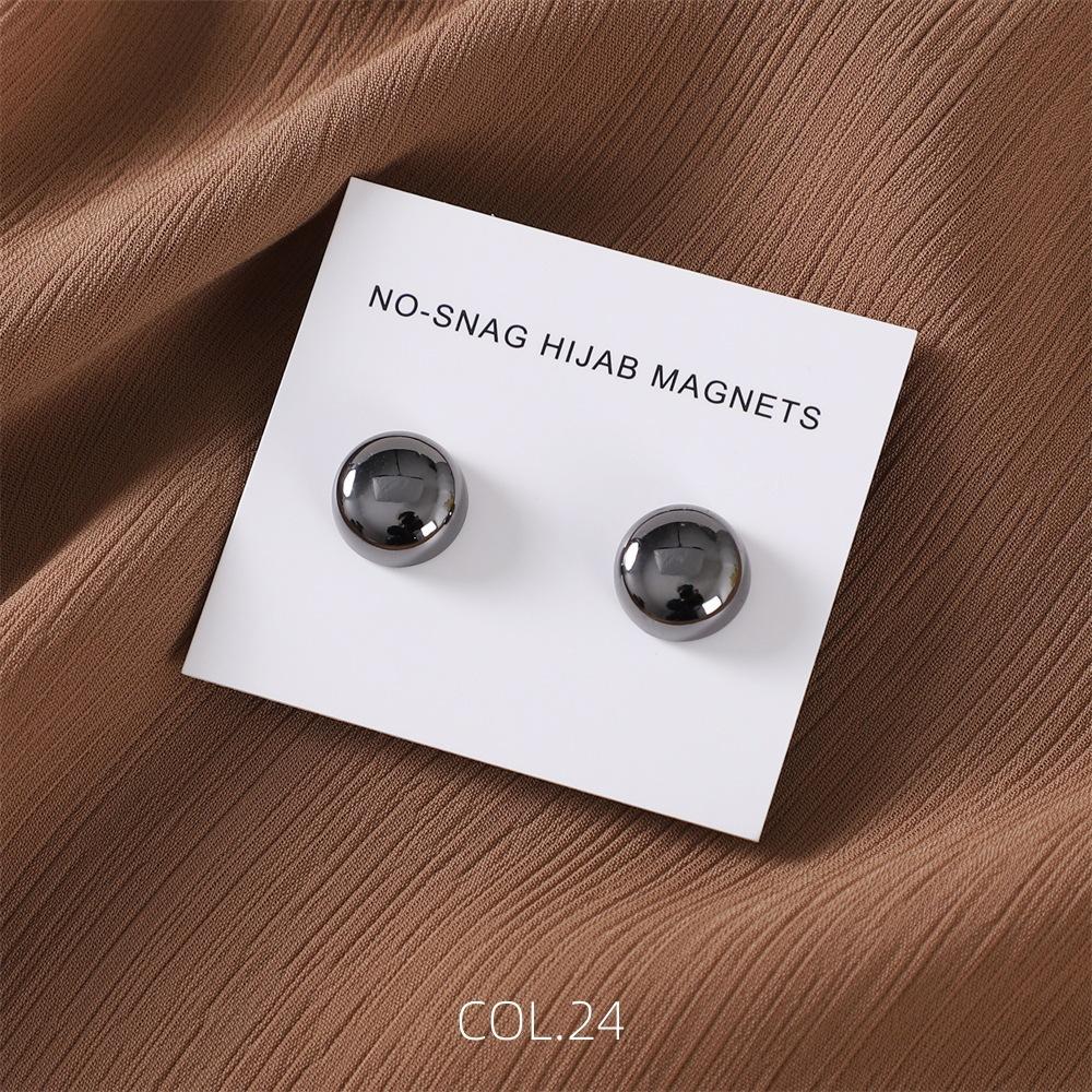

2pcs Safe Macaron Color Hijab Brooch Strong Metal Plating Magnetic Hijab Clip No Hole Pins Brooches Magnet For Muslim Magnets