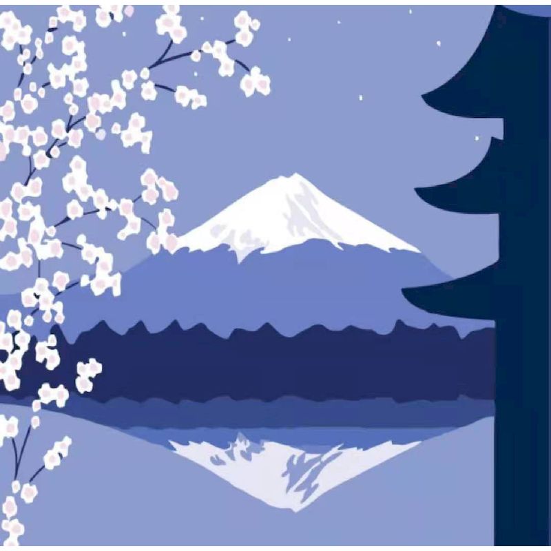 

20x20cm Framed Cherry Blossom Scenery Painting By Numbers Kits Diy Idea Landscape Number Painting Unique Gift Picture On Numbers 20x20cm with frame коричневий