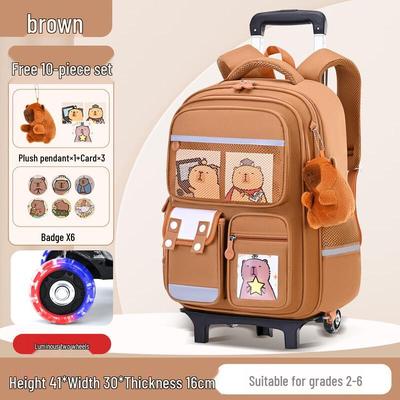 Capybara Ergonomic Trolley School Bag