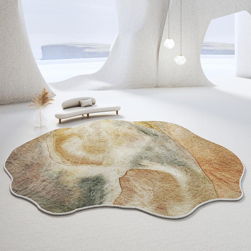 Wabi-sabi Style Carpets for Living Room Light Luxury Irregular Shape Bedroom Decor Carpet Fluffy Soft Plush Rug Home Thicken Mat