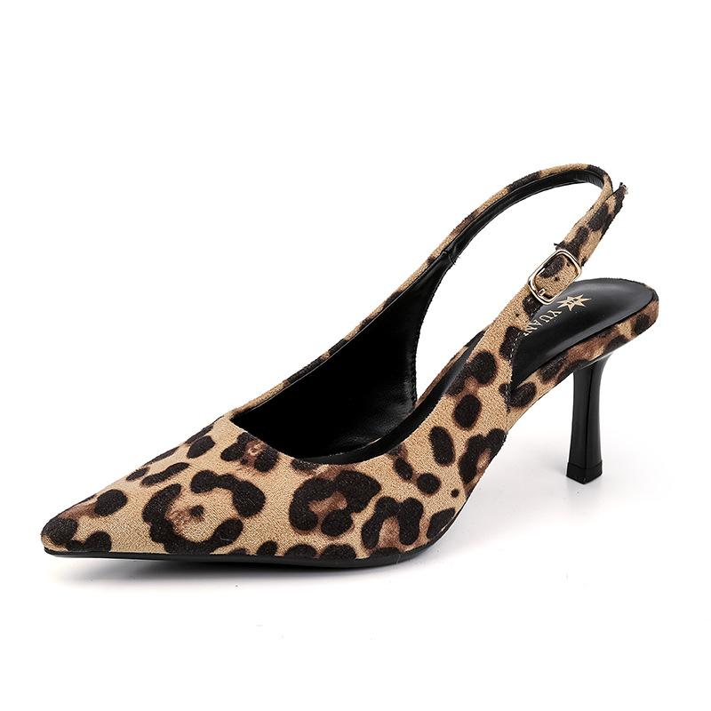 Grape Mother Temperament Small Pointed Head Shallow Mouth Empty High Heels Elegant Two Wear Kitten Versatile Single Shoes Women's Spring 2025