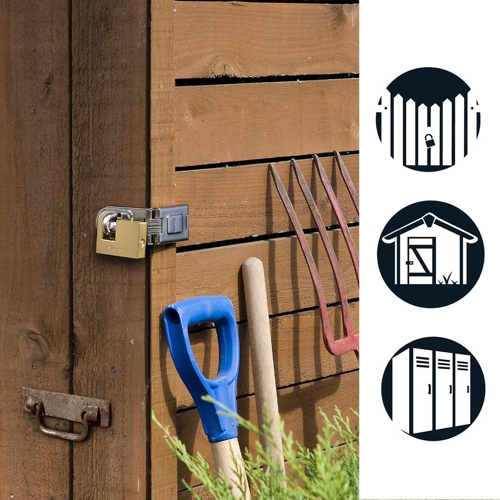Master Lock Rectangular Brass Padlock with Key, 85x83x18 mm