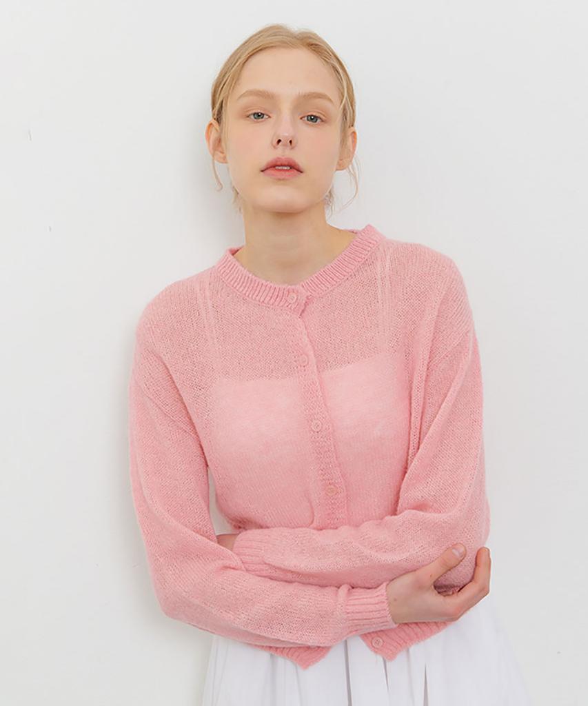 Camino Boucle Cardigan Pink