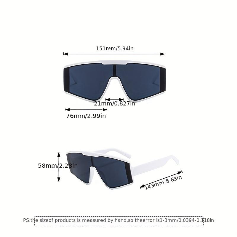 Men Women One Piece Sun Glasses Fashion Square Shades Oversized Frame Shield Sunglasses Women Luxury Non Polarized Glasses