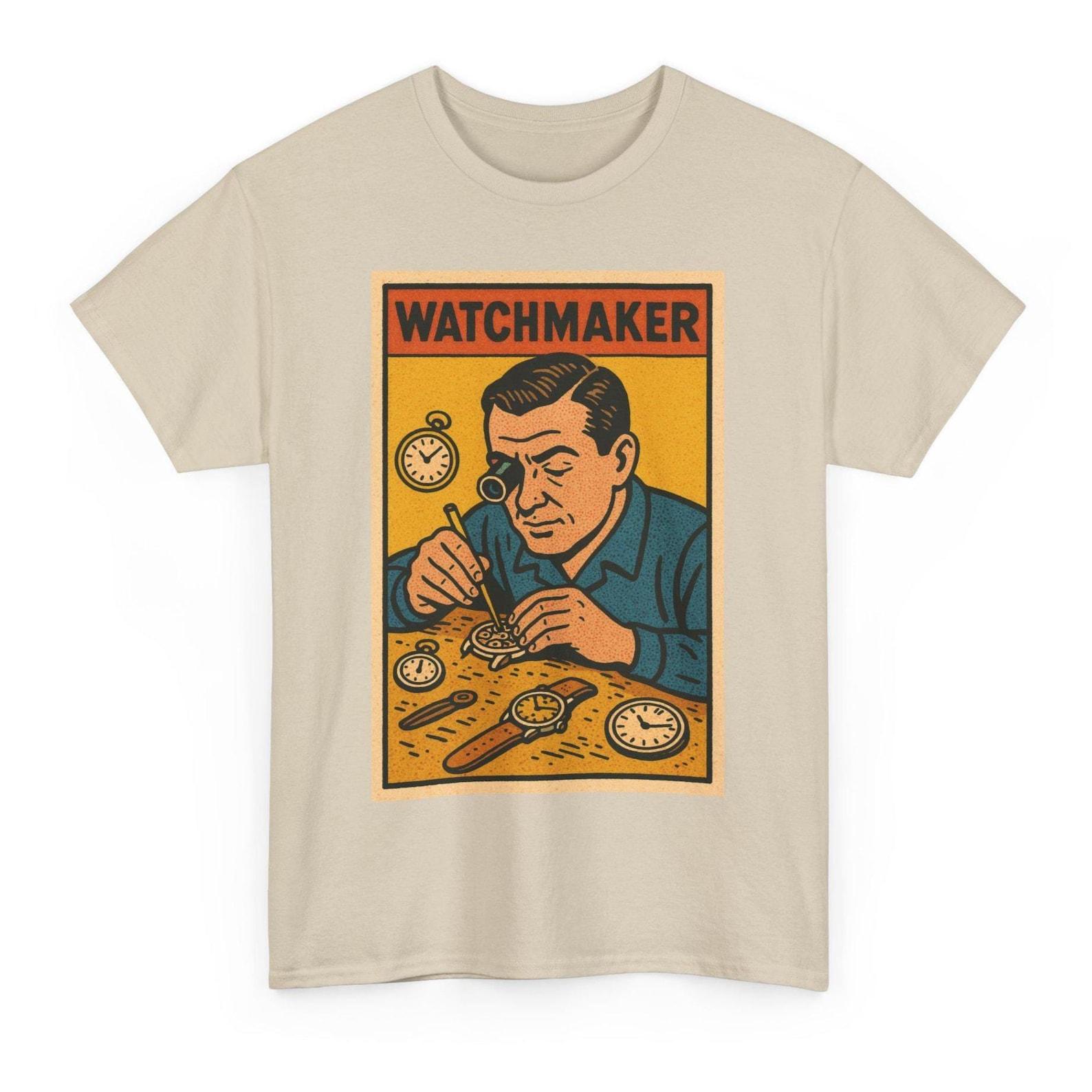 Watchmaker T-Shirt: Vintage Retro Comic Horology Gift 4XL