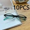 10Pairs Vintage Small Oval Glasses Girls Y2K Style Red Green Frame Glass Eyewear Decorative Outdoor Anti-blue Eyeglasses Gifts