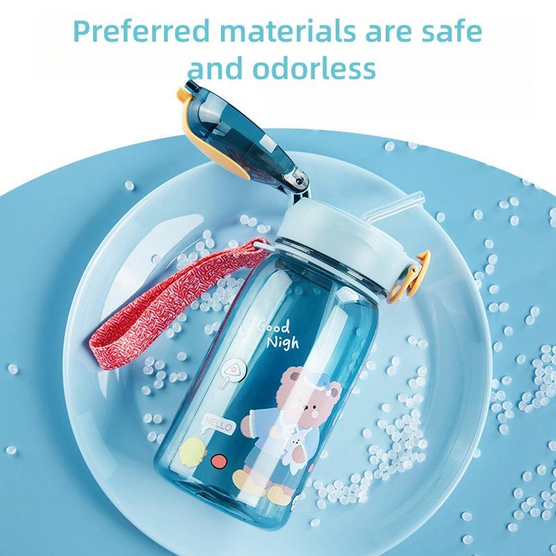 400ml Kids Water Sippy Cup With Straw Cartoon Water Bottles Outdoor Portable Drink Bottle Children's Lovely Cup Leakproof Water