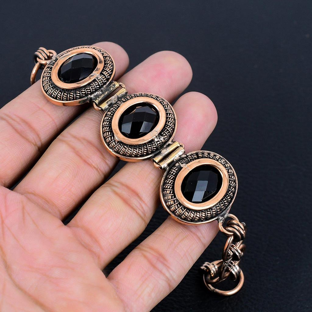 Black Spinel Bracelet, 925 Solid Sterling Silver Bracelet Handmade Gemstone Jewelry, Gifts For Wife Brand New Bracelet