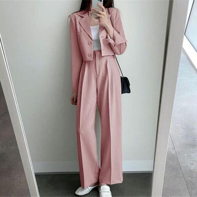 Women's Spring and Autumn Suit Korean Version of The Suit Jacket + Pants Solid Color Business Casual Two-piece Set