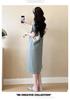 Summer 2026 Classic Maternity Knit Dress - Round Neck, Slim Fit, Short Sleeve, Plus Size