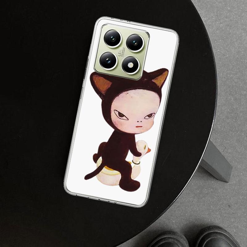 Y-Yoshitomo Nara Phone Case Cover for Xiaomi Redmi Note 15 14 13 12 11 Pro Plus 14S 12S 11S 11T 11E 10S 10 Customized Fundas Red