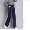 Pantalon en velours côtelé pour femme, décontracté, pleine longueur, jambes larges, élastique, taille haute, élégant, à lacets, Streetwear, hiver 2022