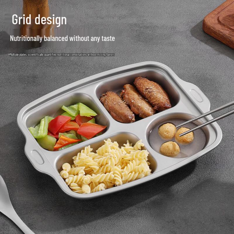 Titanium Four-Compartment Divided Meal Plate