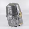 Medieval Crusader Helmet, Templar Helmet, Templar Knight Helmet Brass Cross, Medieval Armor Silver Finish Cosplay Helmet