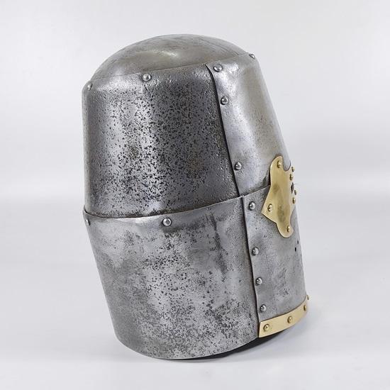 Medieval Crusader Helmet, Templar Helmet, Templar Knight Helmet Brass Cross, Medieval Armor Silver Finish Cosplay Helmet