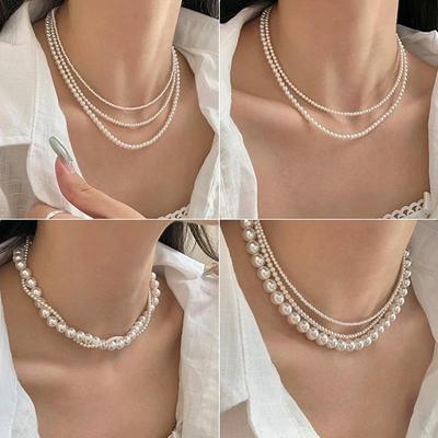 Colier cu Perle Retro Francez - Elegant, Versatil, Modă High-End pentru Femei