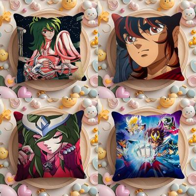 Anime S-Saint S-Seiya Kissenbezug für Zuhause & Auto, Mehrzweck-Kissenbezug - Wendbar, Weich & Langlebig für den täglichen Gebrauch