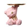 Storage Tray Statue Key Holder Figurine, Jewelry Earrings Lipsticks Tray, Bear Statues With Dish, Sculptures Key Bowl