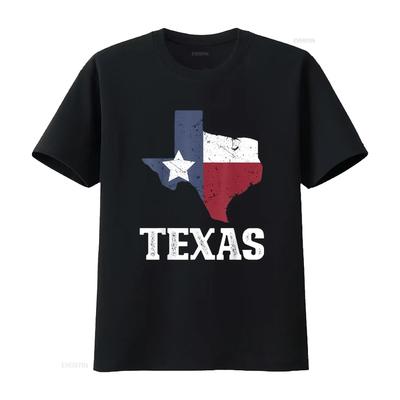 Herren Texas T-Shirt Schwarz Mittel vintage gewaschen Bequem Unisex dehnbar Stilvoll Atmungsaktiv grafisch Leicht
