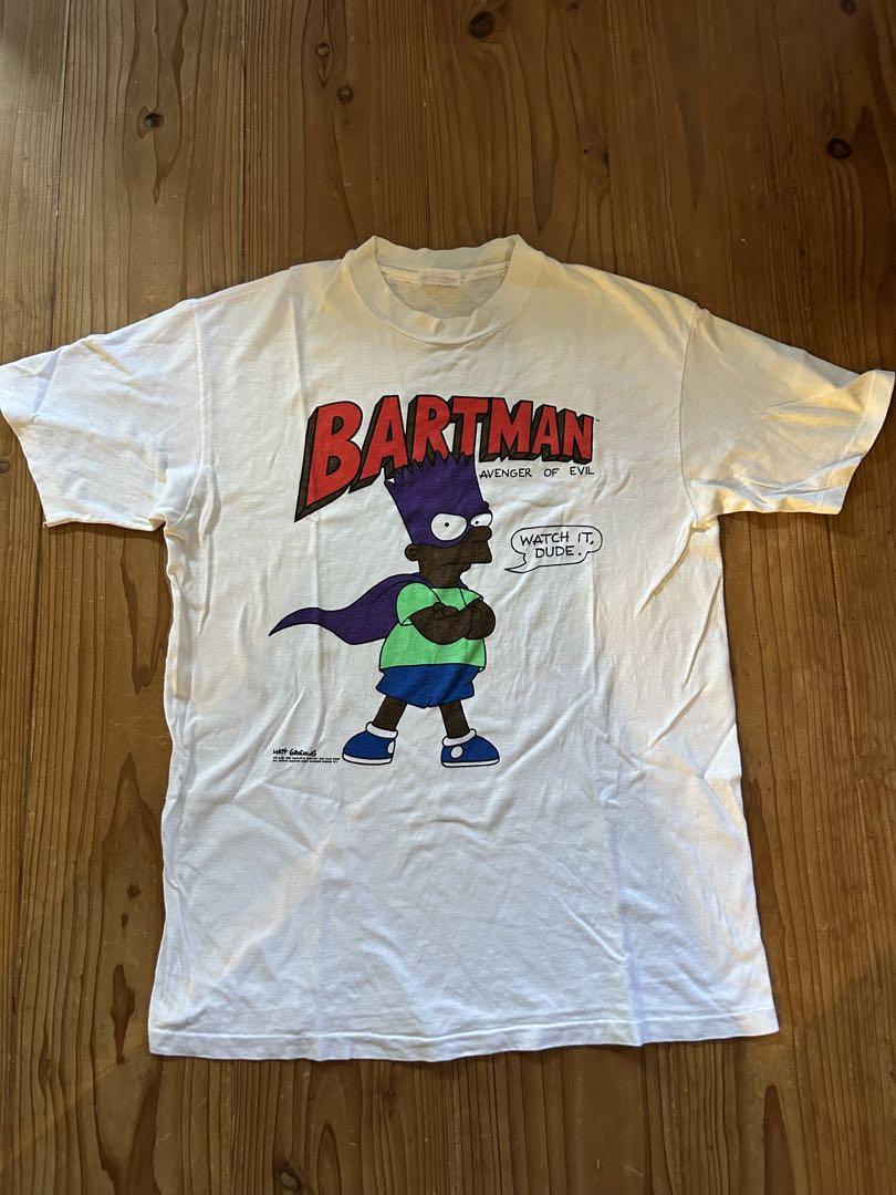 

[USED] 80s 90s Simpsons T-shirt Bart Bartman Black Version