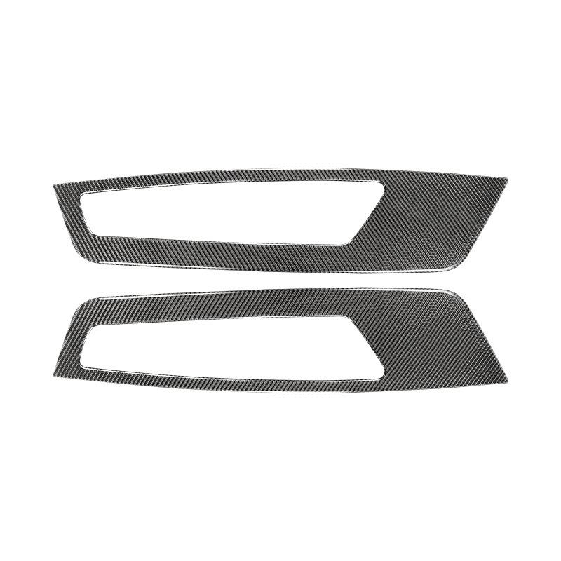 2PCS For Ford Mustang 2009-2013 Accessories Carbon Fiber Car Interior Inner Front Door Panel Cover Wrap Decoration Stickers