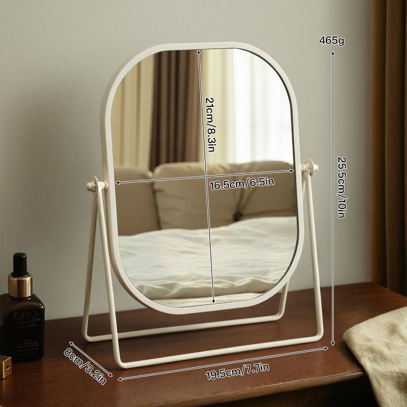 Tabletop Vanity Makeup Mirror Metal Iron Frame Rotatable Luxury Dressing Mirror Standing for Home Bedroom Dresser Decoration