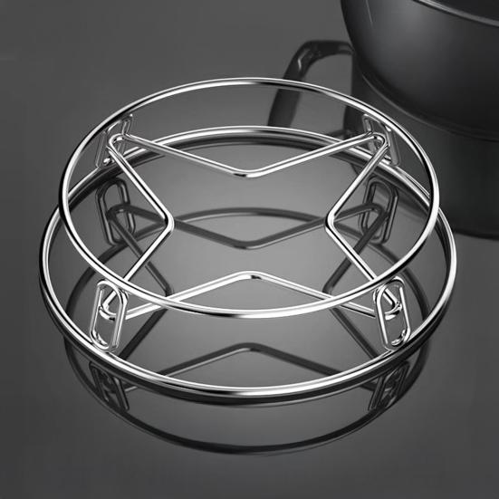 Double Layer Pot Rack Heat-Resistant Strong Load-bearing Hollow Design Multipurpose Pot Holder Stainless Steel Steaming Rack