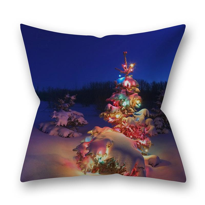 

Рождественская подушка, наволочка, снежинка, дерево, печать, диванная подушка, декоративная подушка для дома 40x40cm