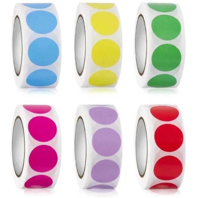1000 PCS Color Dot Label Sticker  Classification Mark Coated Paper Sticker Rolls  Kawaii Stationery  Aesthetic