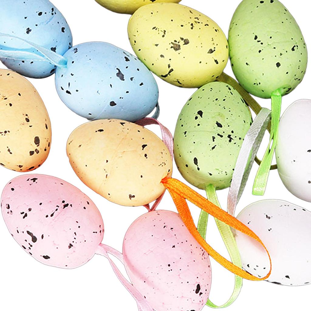 12x Easter Decorations Tree Ornament Colorful Foam Party Decoration Easter Decoration for Party Kitchen Holiday Easter Decor