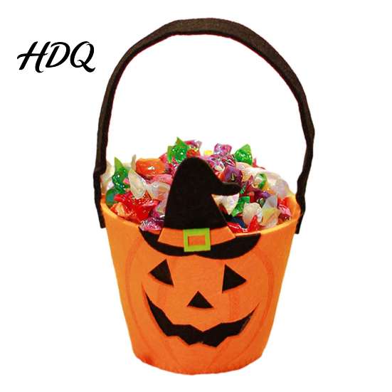 Halloween Candy Bucket Trick or Treat for Kids Pumpkin Face Ghost Bat Cat Storage Container Snack Basket Holder with Handle Party Favors Lightweight