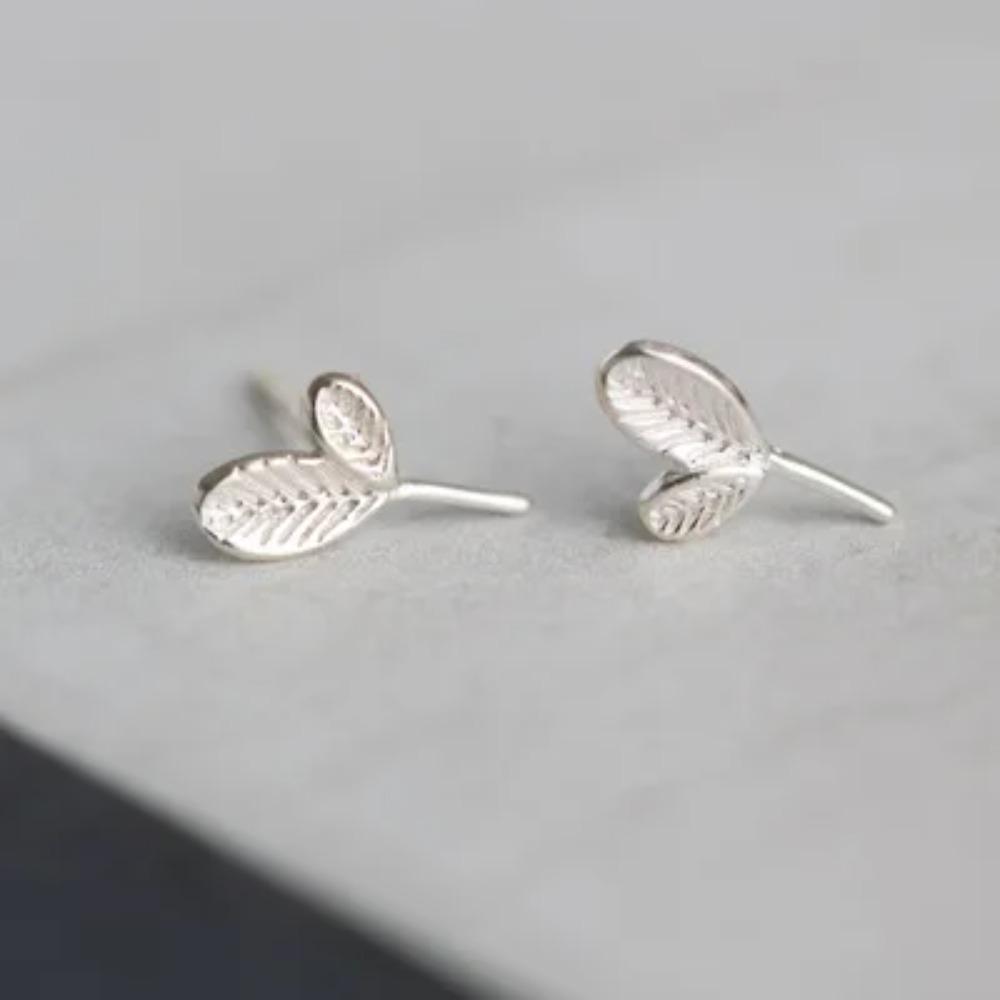 Silver Plated Korean Style Stud Earrings for Women Creative Ear Hole Design Allergy Free Fine Jewelry Accessories