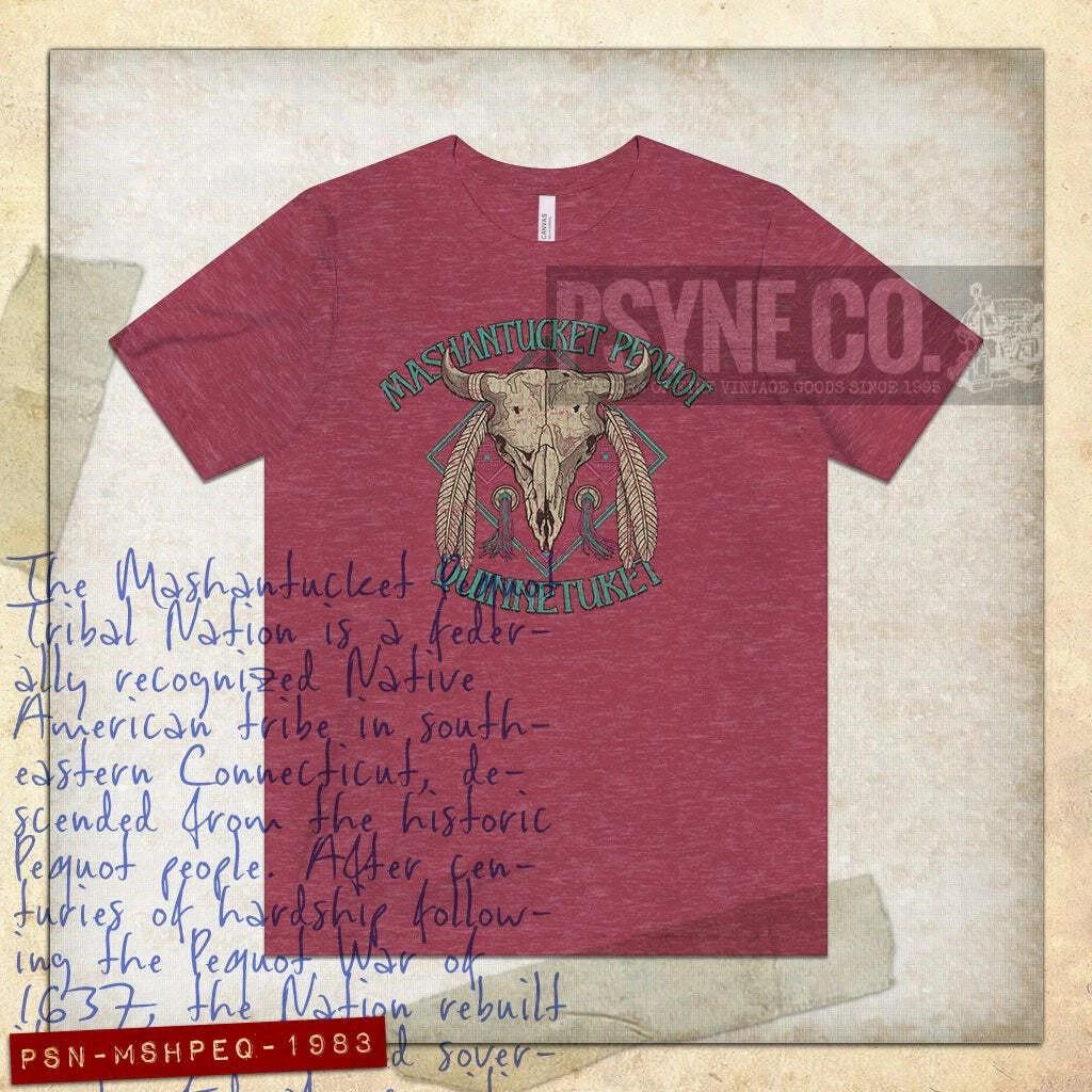 

Mashantucket Pequot Quinnetuket 1983 Vintage Men s T shirt 3XL