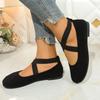 Mode 2025 Neu Übergröße Elastisch Runde Zehenpartie Flach Mittelalterliche Mama Schuhe Lässig Flacher Ausschnitt Damen Einzel