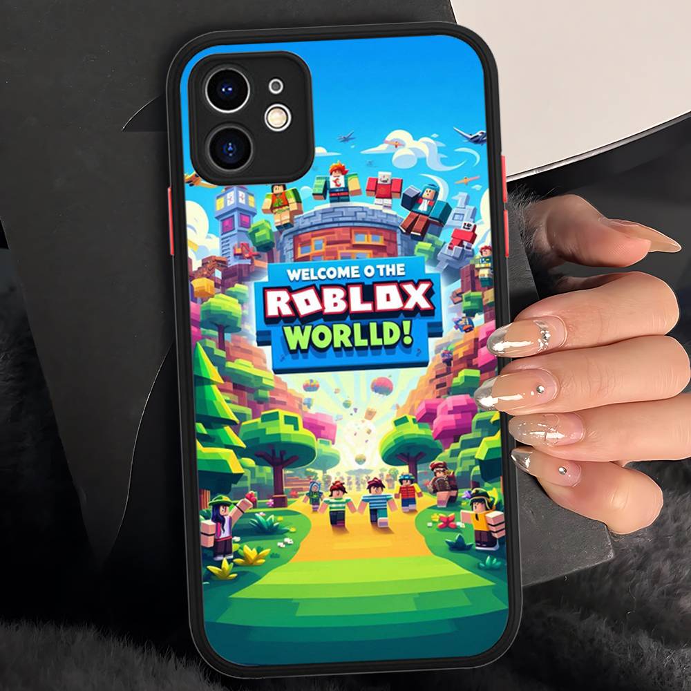 

Popular Game R-Roblox Phone Case For IPhone 16 Pro Max 15 14 13 12 11 XS MAX X Plus Candy Color Matte TPU Phone Cover For iphone 13