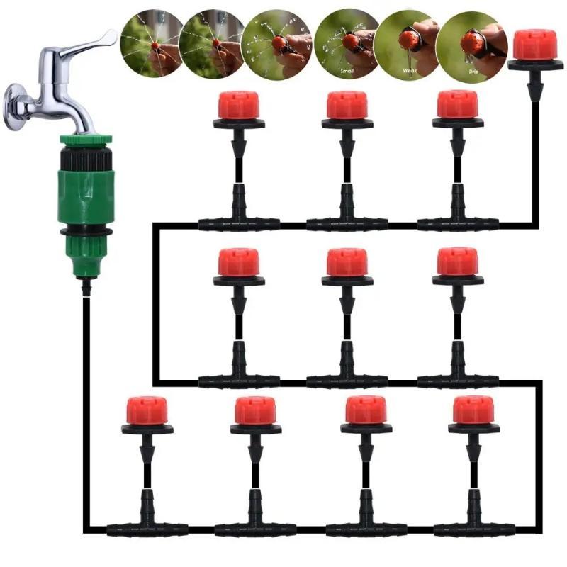 Outdoor Cooling Mist Irrigation System 5-50M with Brass Atomizer Nozzles for Trampoline Patio Summer Heat Relief