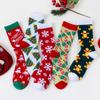 2025 Autumn/Winter Christmas Cotton Socks with Santa Claus and Snowman Cartoon Design