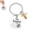 Bee Happy Keychain Bee Pendant Key Chain Bee Key Ring Animal Key Chain Bee Day Theme Birthday Party Favors For Kids Boys