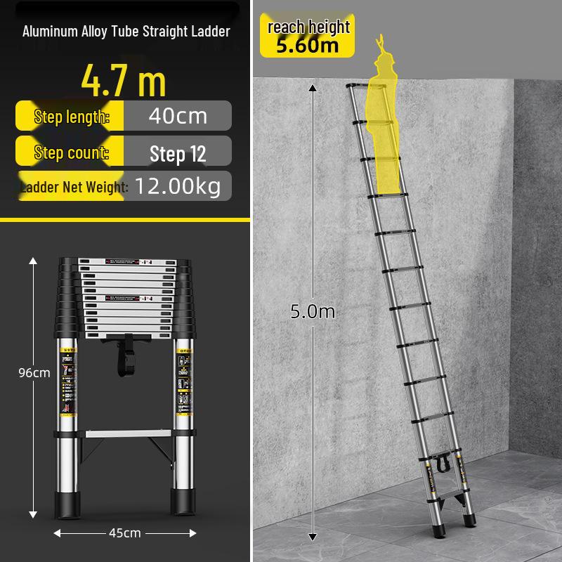 Stainless Steel Telescopic Aluminum Alloy Folding Step Ladder