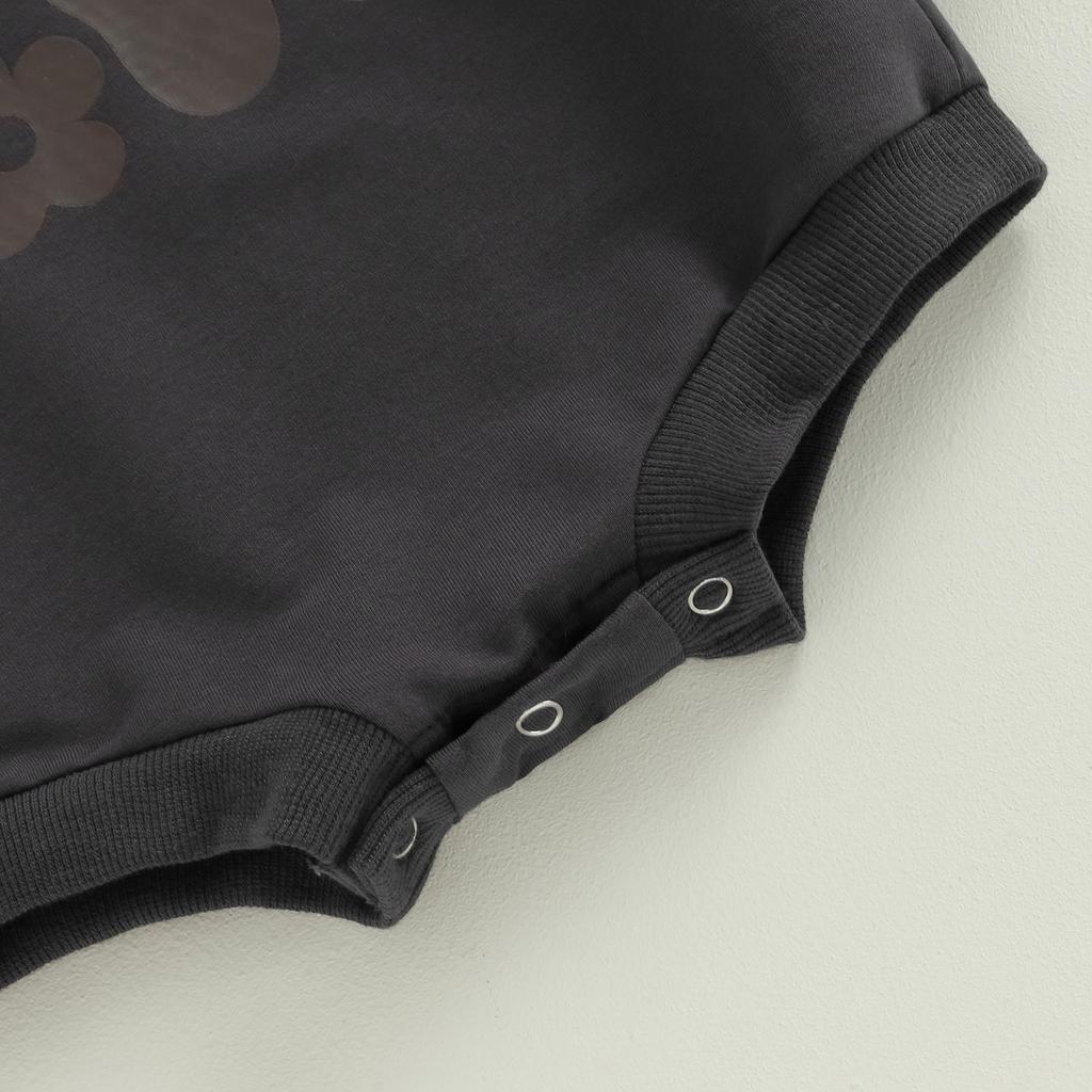 Baby Girl Fall Romper 3M 6M 12M 18M Long Sleeve Round Neck Floral Letter Print Contrast Color Bodysuit Newborn Clothes