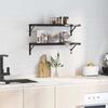 VidaXL Wall Shelves 2 Pcs 75x30 Cm Black Stainless Steel, Floating Shelf, Wall Display Shelf, Panel 3214515