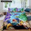 Kid Underwater World Oasis King Queen Duvet Cover Ocean Fish Coral Bedding Set Marine Life Quilt Cover Polyester Comforter Cover