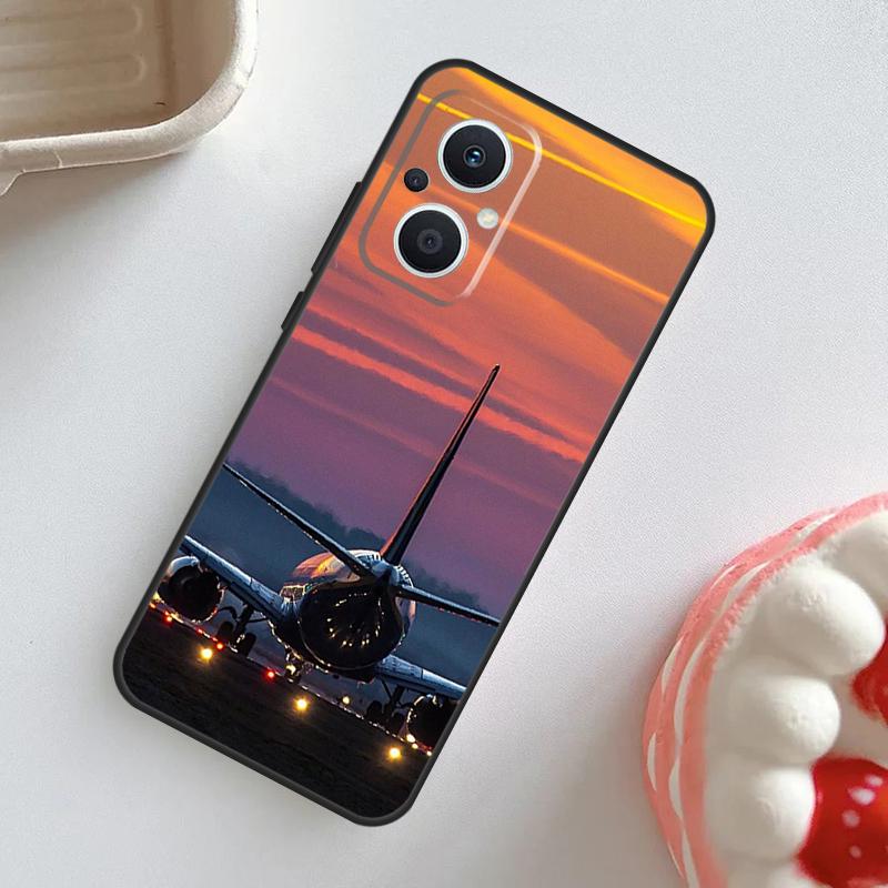 Aircraft Plane Airplane Case For OPPO Reno 7 8 6 5 4 Lite 8T 4Z 5Z 11 F 10 Pro OPPO Find X6 X5 Pro X2 X3 Neo Cover
