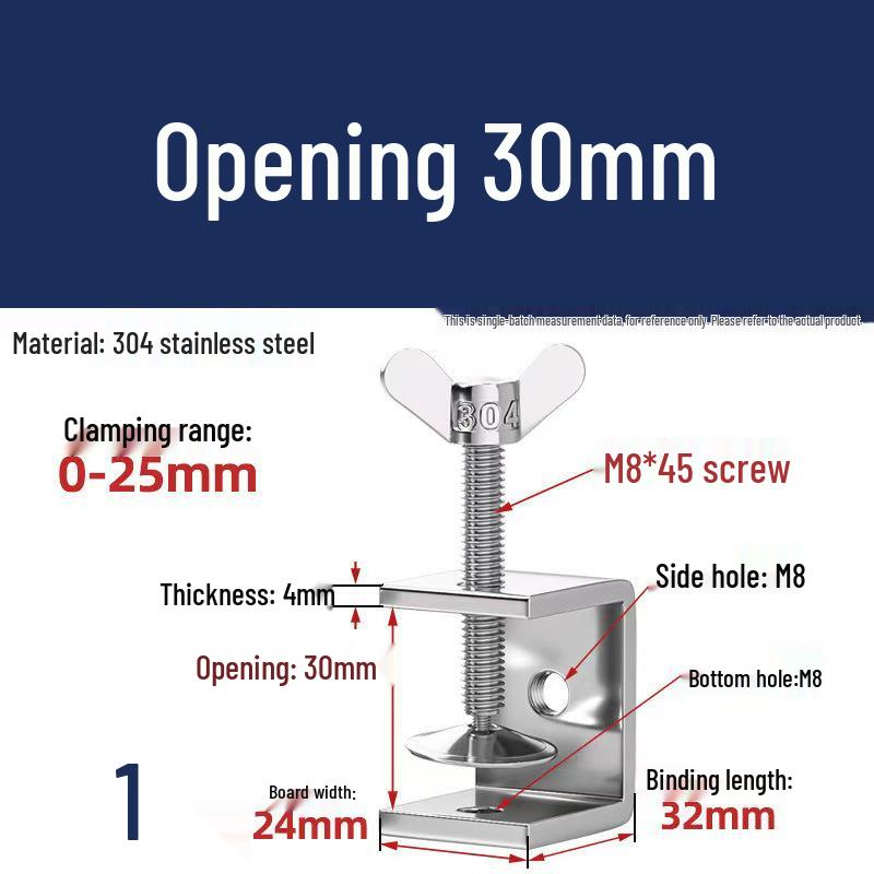 304 Stainless Steel Hand-Tightened U-Type/C-Type Pipe Clamp Fixture