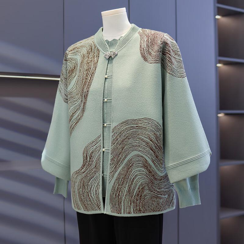 

Женский трикотажный костюм-двойка BAOLIANDUO для среднего возраста 3XL